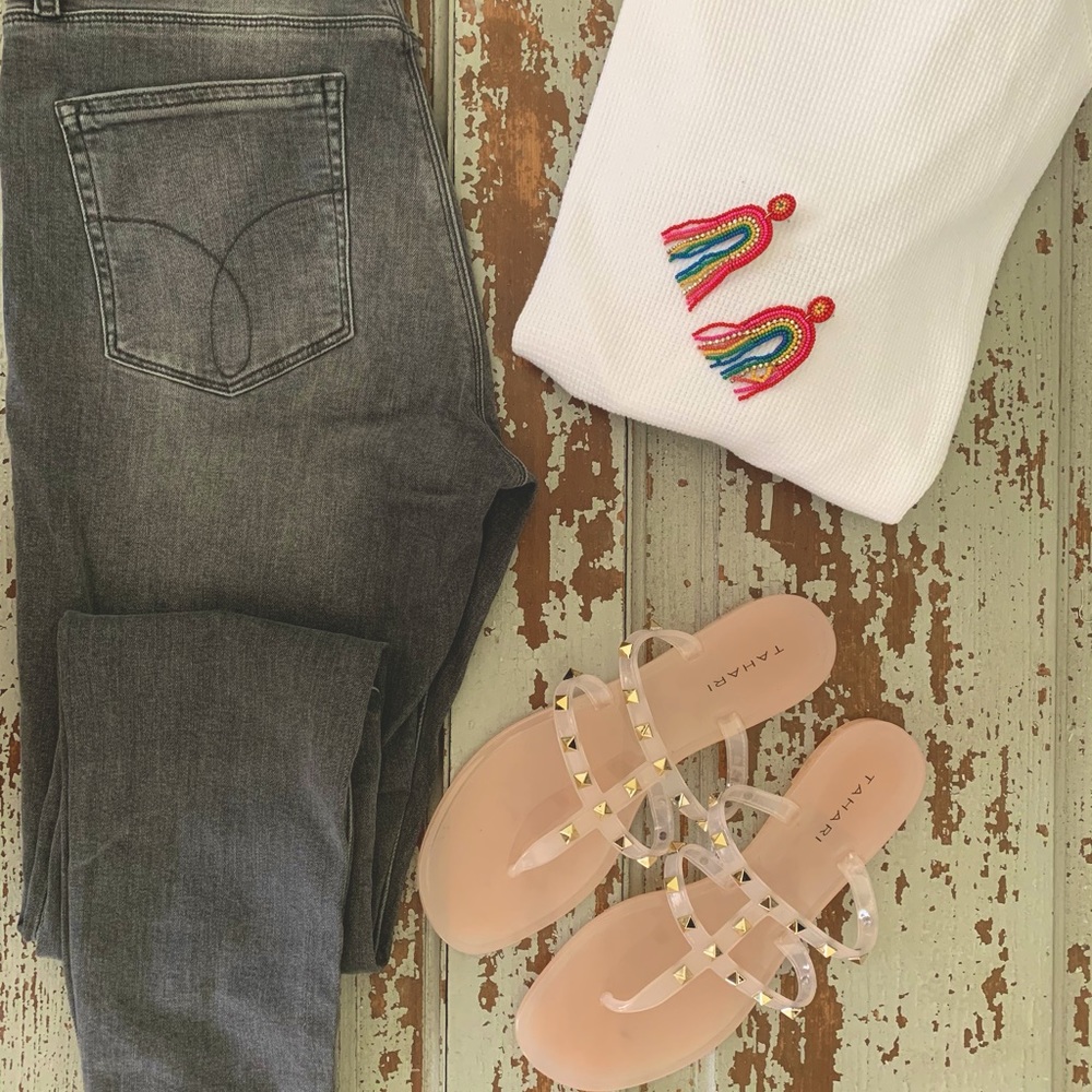 👖Calvin Klein high rise Skinny denim grey wash